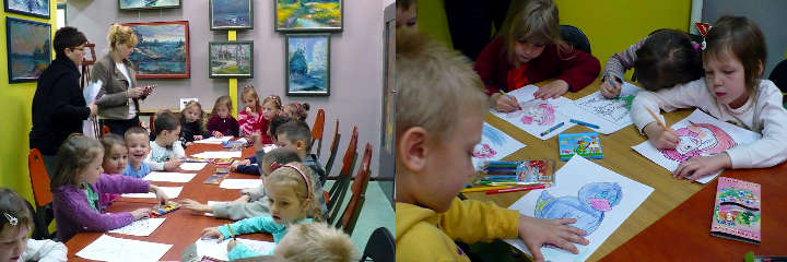 Zdjęcia z zajęć, Klubu plastycznego - RUDZIK które odbyły się 11 kwietnia 2014 r. w Saloniku Artystycznym Filii nr 16