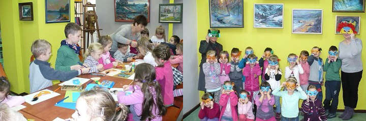 Odwiedziny dzieci z Przedszkola nr 40, Klubu plastycznego - RUDZIK które odbyły się 19 Lutego 2014r. w Saloniku Artystycznym Filii nr 16