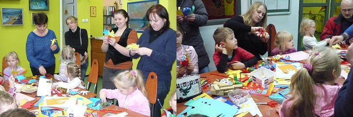 Zdjęcia z zajęć dla dzieci, Klubu plastycznego - RUDZIK które odbyły się 16 stycznia 2014 r. w Saloniku Artystycznym Filii nr 16