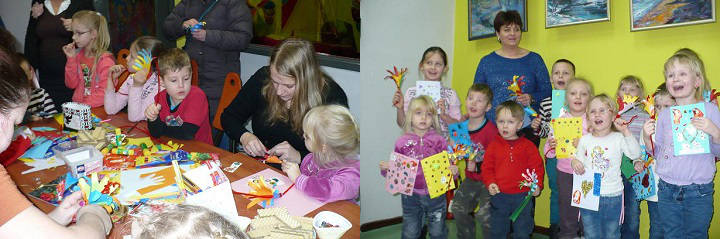 Zdjęcia z zajęć dla dzieci, Klubu plastycznego - RUDZIK które odbyły się 16 stycznia 2014 r. w Saloniku Artystycznym Filii nr 16